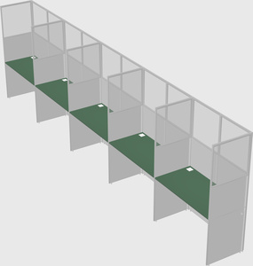 Shared rectangular cubicle