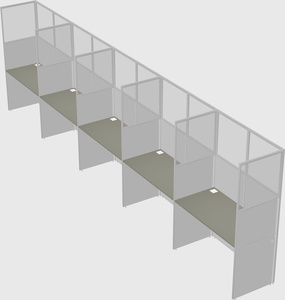 Shared rectangular cubicle