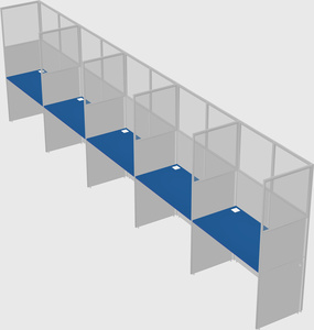 Shared rectangular cubicle