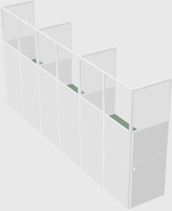 Shared rectangular cubicle