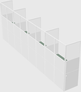 Shared rectangular cubicle