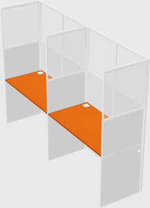 Shared rectangular cubicle