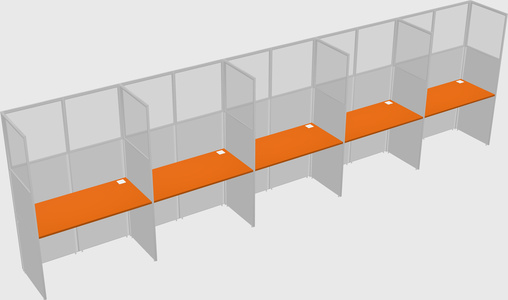 Shared rectangular cubicle