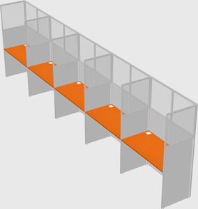Shared rectangular cubicle