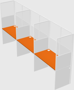 Shared rectangular cubicle