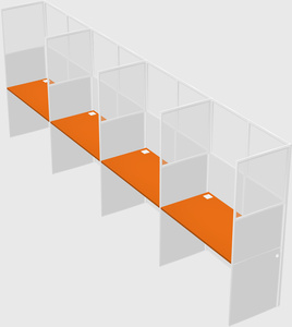 Shared rectangular cubicle