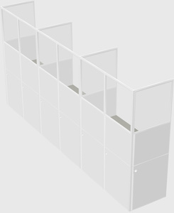 Shared rectangular cubicle
