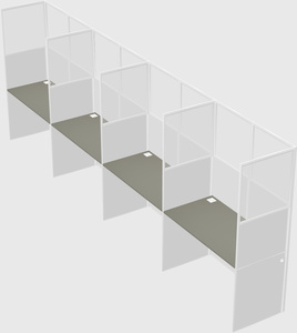 Shared rectangular cubicle