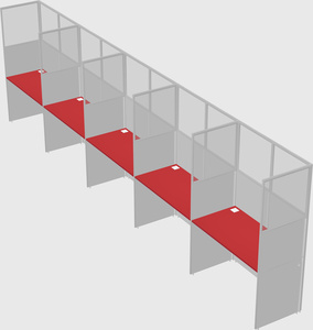 Shared rectangular cubicle