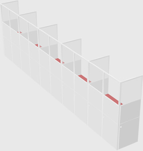 Shared rectangular cubicle