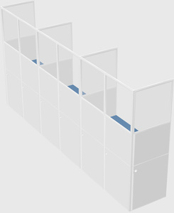 Shared rectangular cubicle