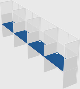 Shared rectangular cubicle