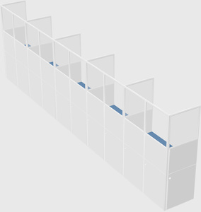 Shared rectangular cubicle