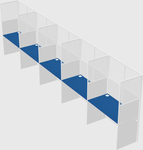 Shared rectangular cubicle