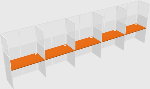 Shared rectangular cubicle