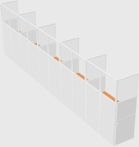 Shared rectangular cubicle