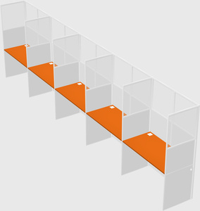 Shared rectangular cubicle