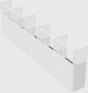 Shared rectangular cubicle