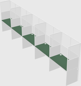 Shared rectangular cubicle
