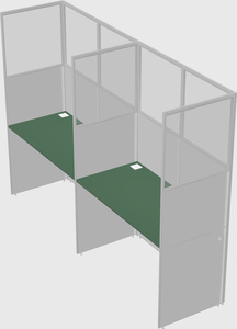 Shared rectangular cubicle