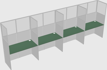 Shared rectangular cubicle