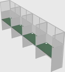 Shared rectangular cubicle
