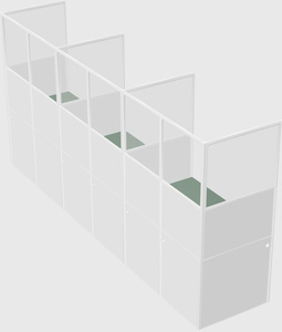 Shared rectangular cubicle