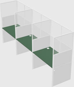Shared rectangular cubicle