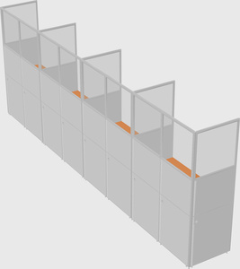 Shared rectangular cubicle