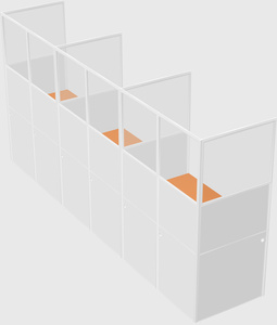 Shared rectangular cubicle