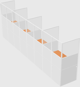 Shared rectangular cubicle