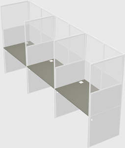 Shared rectangular cubicle