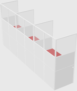 Shared rectangular cubicle