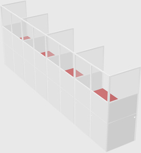 Shared rectangular cubicle