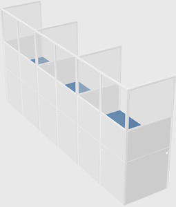 Shared rectangular cubicle