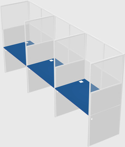Shared rectangular cubicle