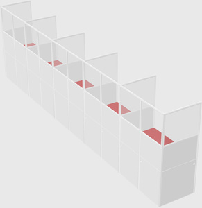 Shared rectangular cubicle