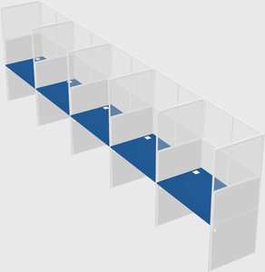 Shared rectangular cubicle