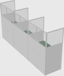 Shared rectangular cubicle