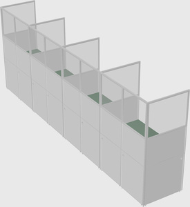 Shared rectangular cubicle