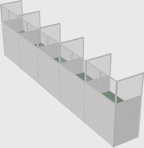 Shared rectangular cubicle