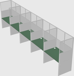 Shared rectangular cubicle