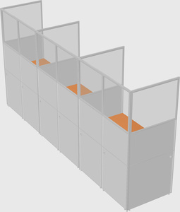 Shared rectangular cubicle