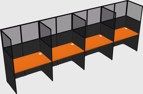 Shared rectangular cubicle