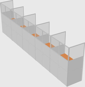 Shared rectangular cubicle