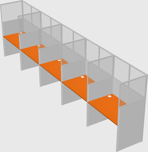 Shared rectangular cubicle