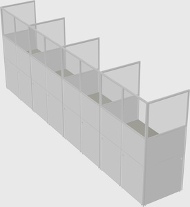 Shared rectangular cubicle
