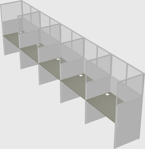Shared rectangular cubicle
