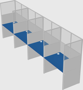 Shared rectangular cubicle