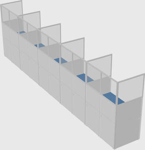 Shared rectangular cubicle